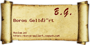 Boros Gellért névjegykártya